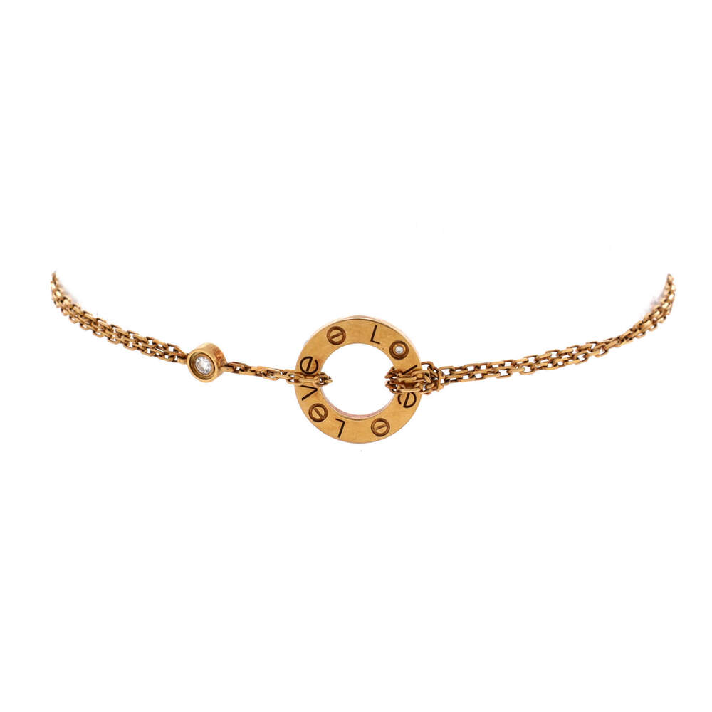 Cartier 2 Diamonds Love Bracelet 18K Yellow Gold with Diamonds